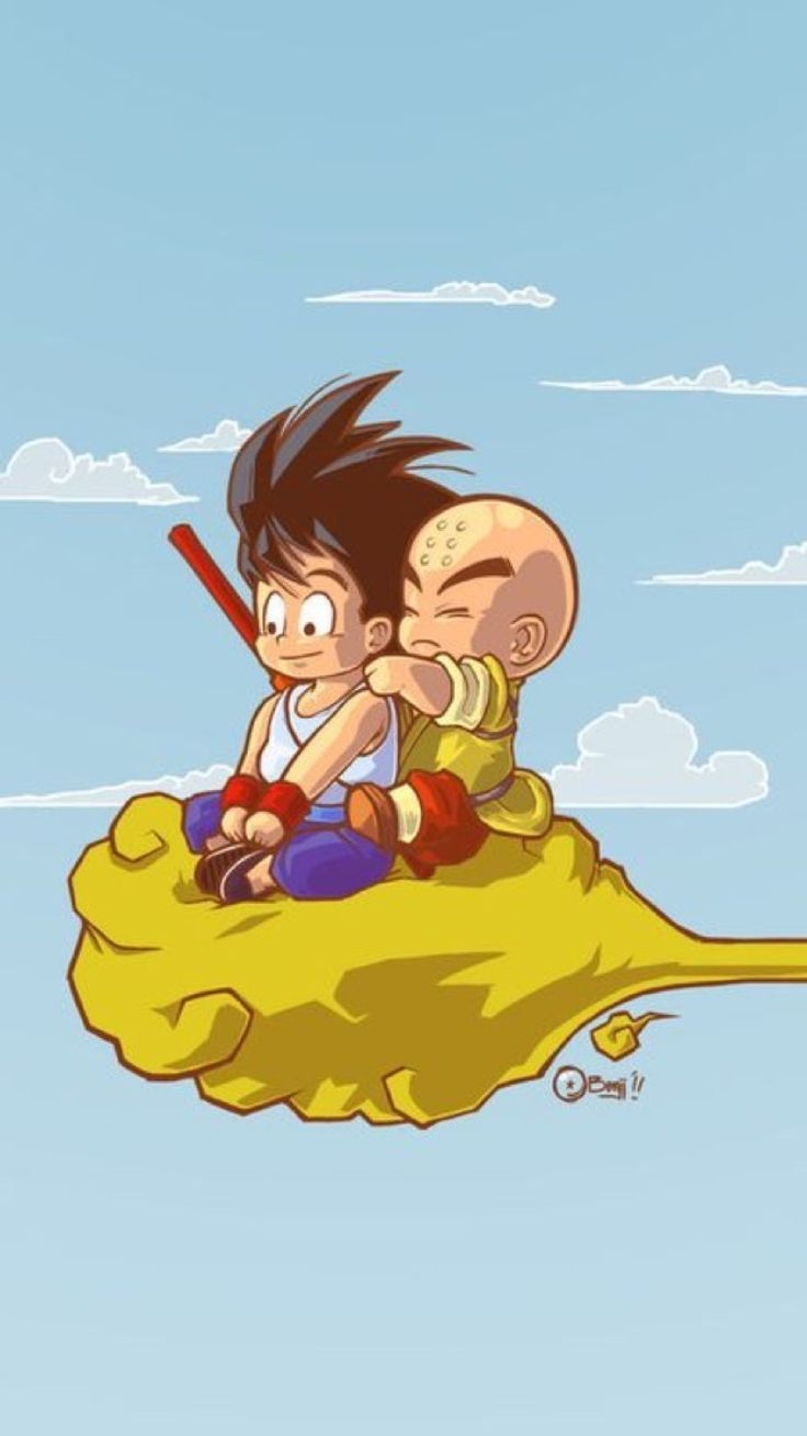 740x1310 Goku And Krillin Flying Nimbus, Phone