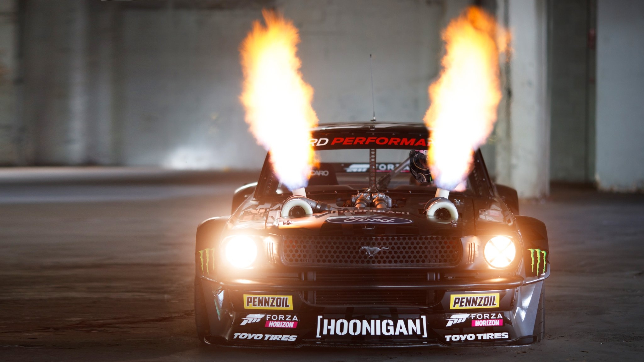 2050x1160 Hooni Yule Log! Ken Block's 400hp Twin Turbo AWD Ford Mustang Hoonic, Desktop