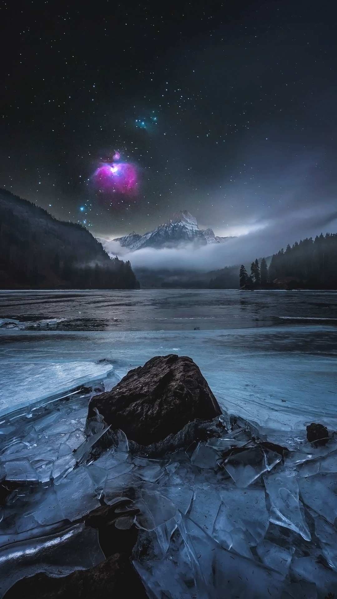 1080x1920 Winter Night Nebula View From Earth IPhone Wallpaper Wallpaper, iPhone Wallpaper, Phone