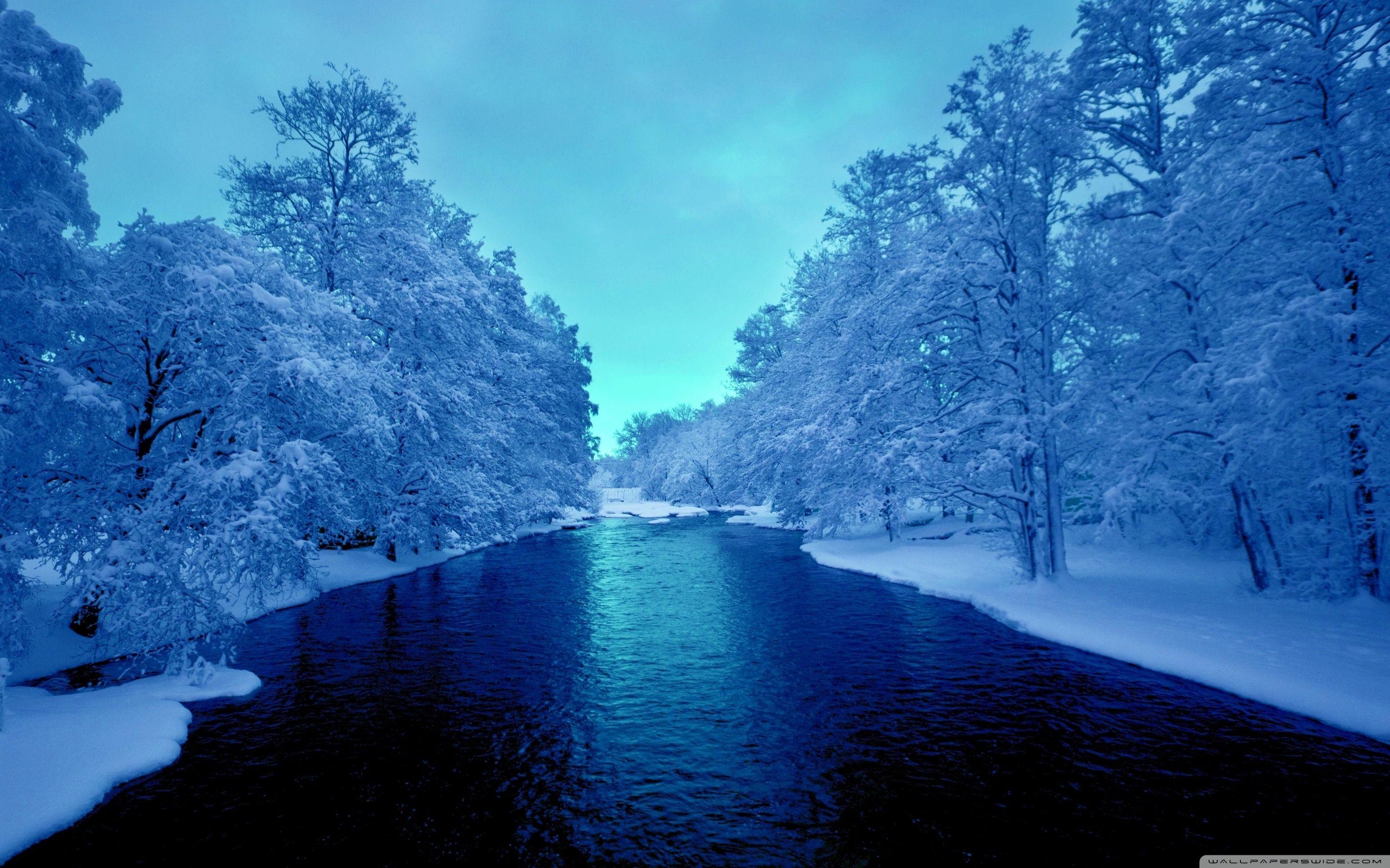 2880x1800 Cold Blue Winter River ❤ 4K HD Desktop Wallpaper for 4K Ultra HD TV, Desktop