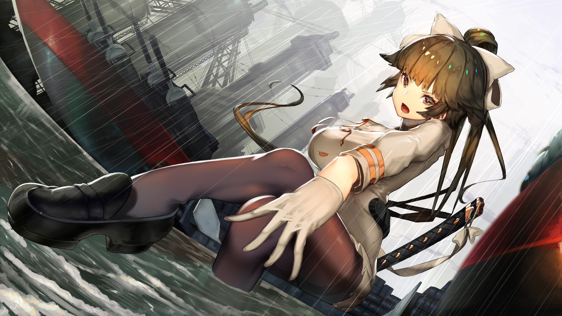 1920x1080 Wallpaper, Azur Lane, pantyhose, sword, Takao Azur Lane, uniform, Desktop