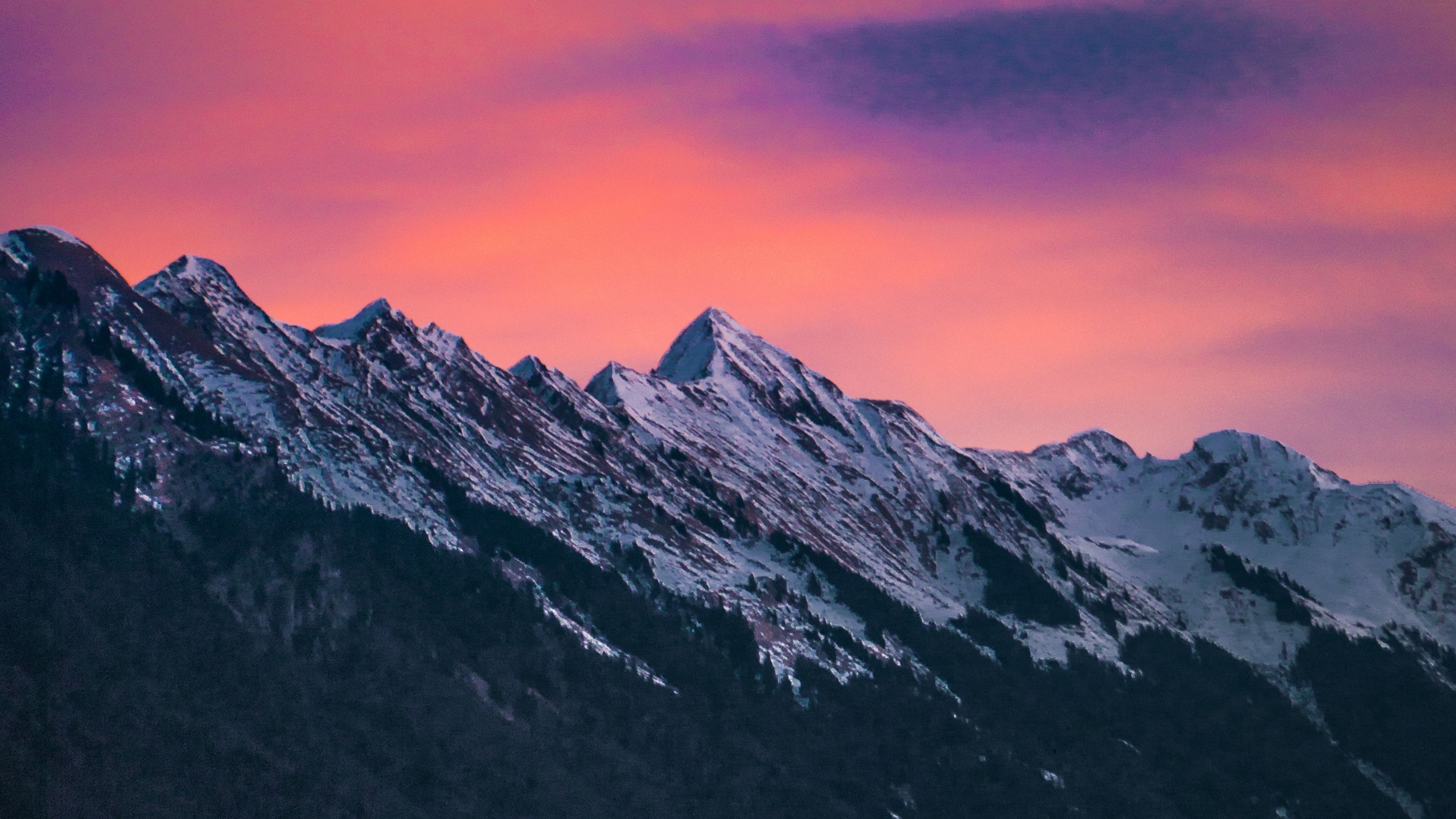 3840x2160 Download wallpaper  mountains, clouds, dusk, mountain range, landscape 4k uhd 16:9 HD background, Desktop