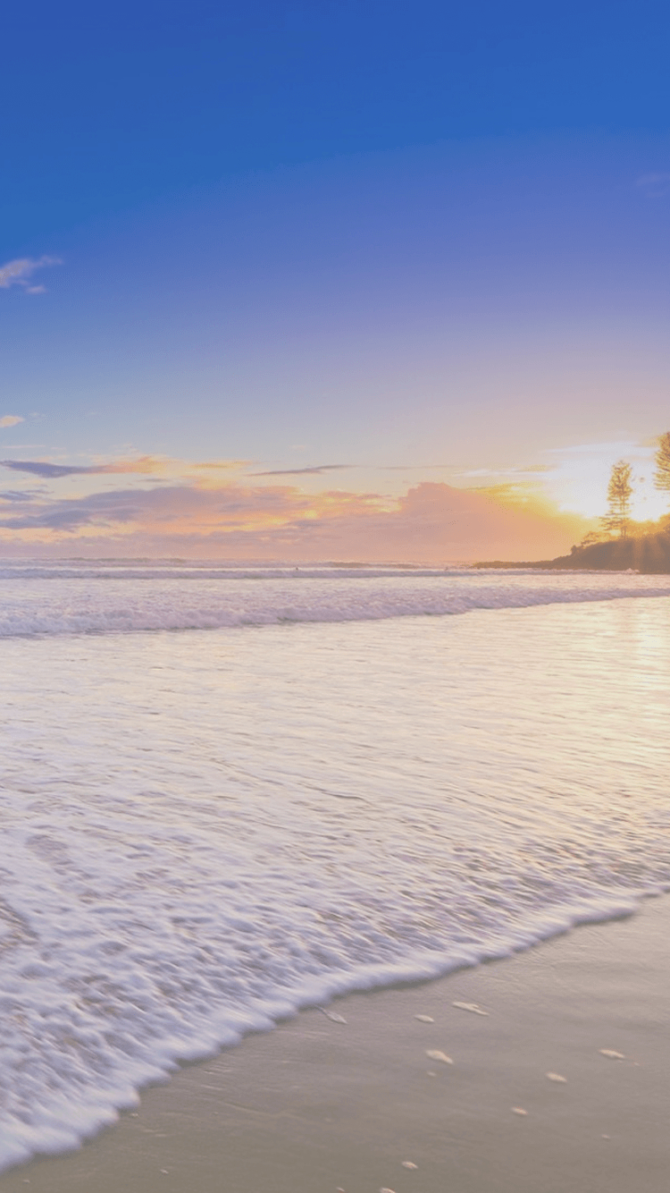 750x1340 Pastel Sunny Beach Sunset iPhone 6 Wallpaper, Phone