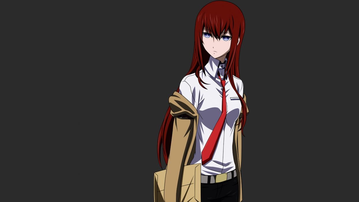 1250x700 Vectors Steins;Gate Makise Kurisu simple background anime girls, Desktop