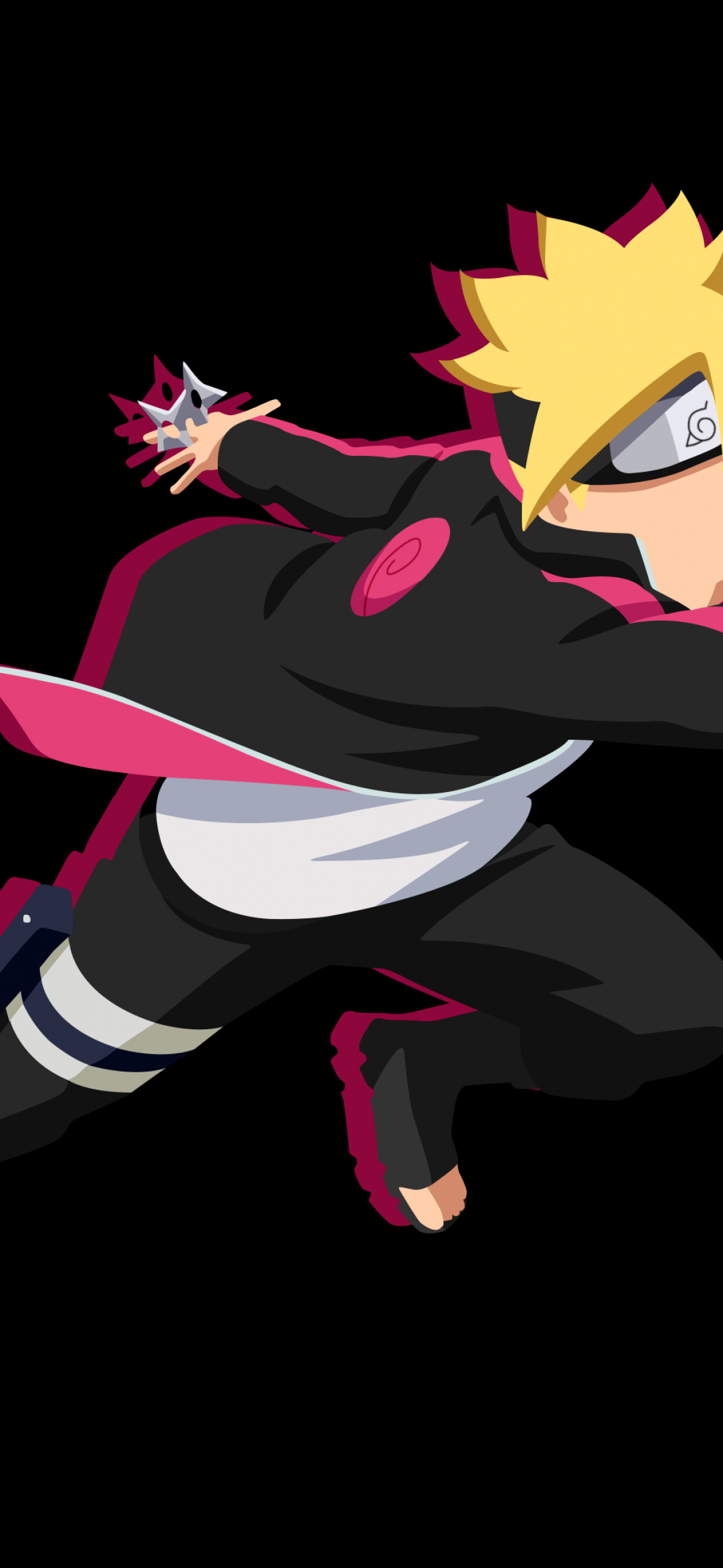 1180x2560 Boruto Uzumaki Wallpaper 4K, AMOLED, Naruto, Black background, Phone