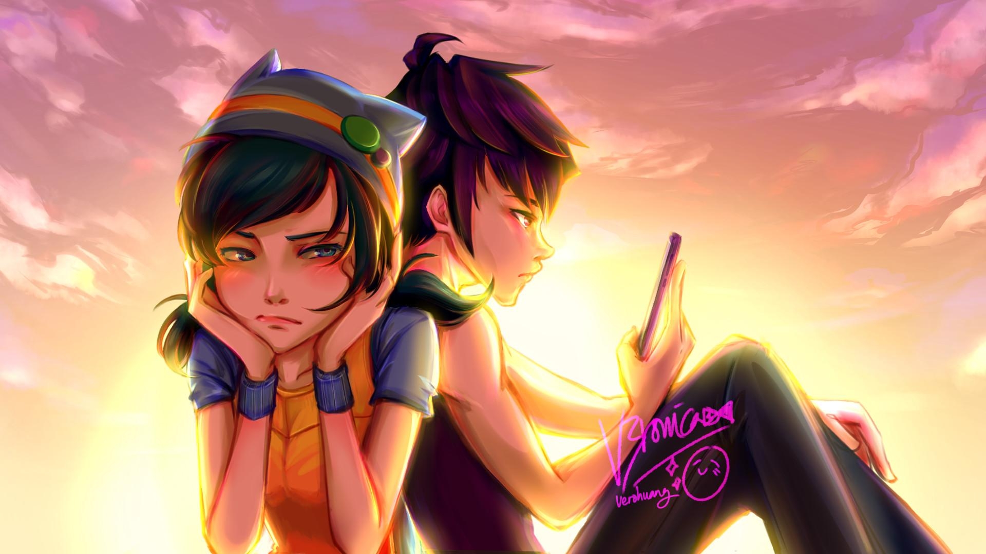 1920x1080 Ying and Fang, from Boboiboy Galaxy © Animonsta, Desktop