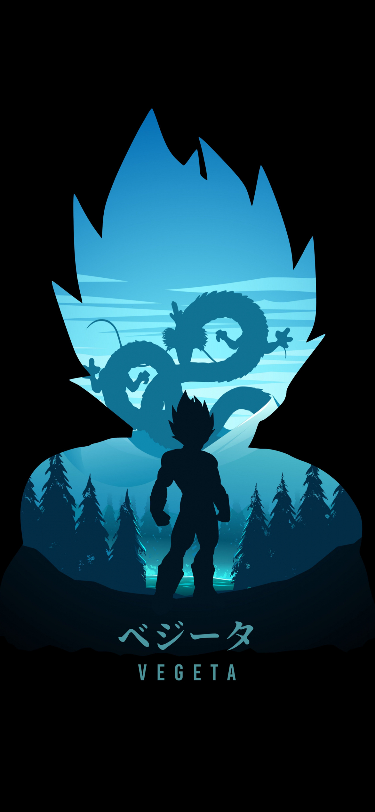 1290x2780 Vegeta Wallpaper 4K, Minimal art, Black, Phone