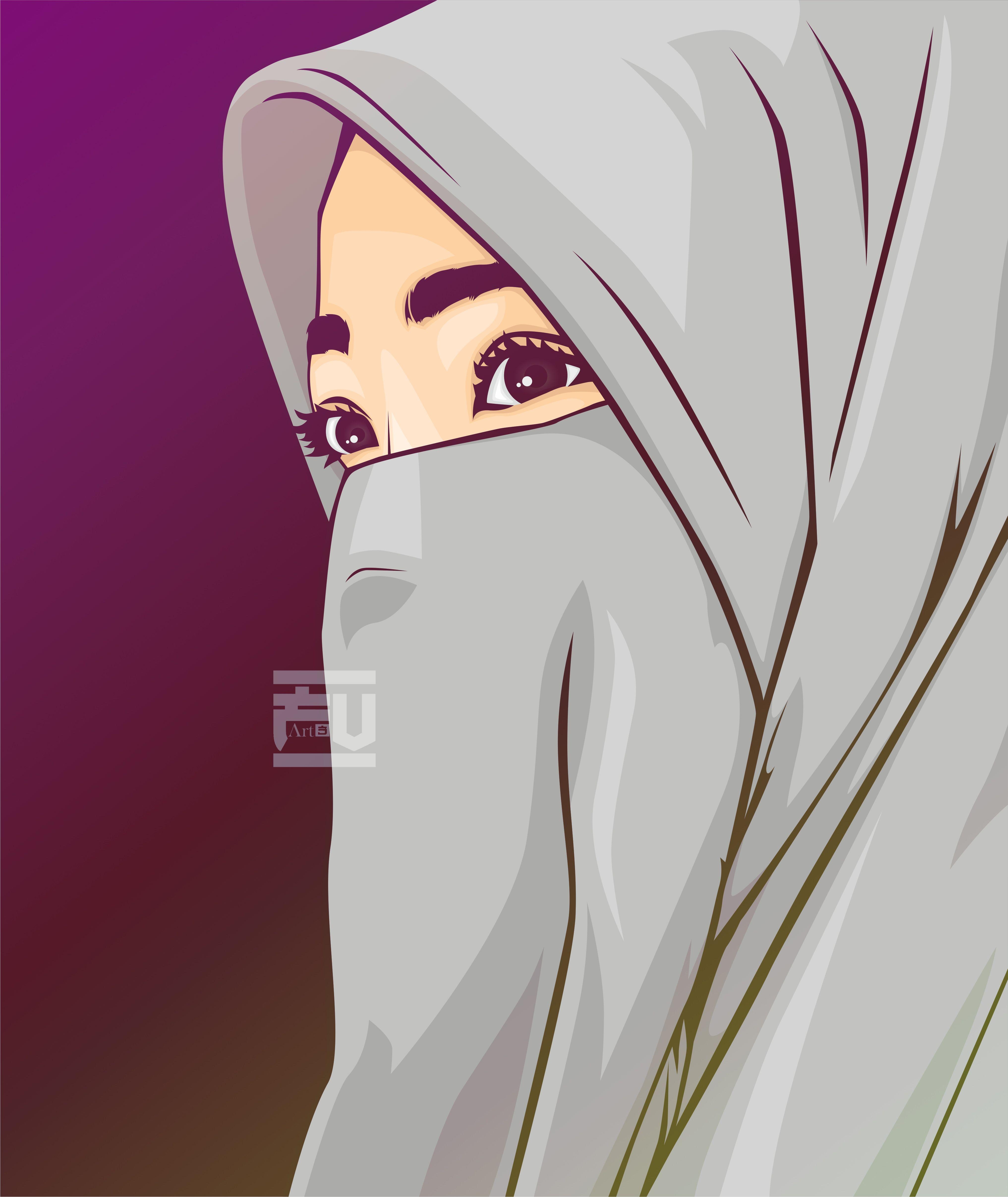 4070x4830 Gambar Wallpaper Kartun Hijab, Phone