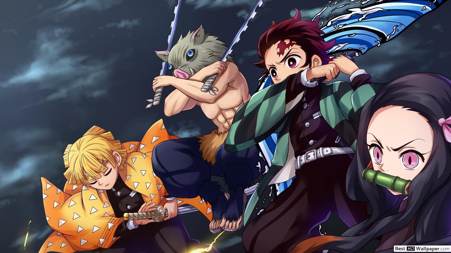 1920x1080 Demon Slayer, Kimetsu No Yaiba Agatsuma, Inosuke, Desktop