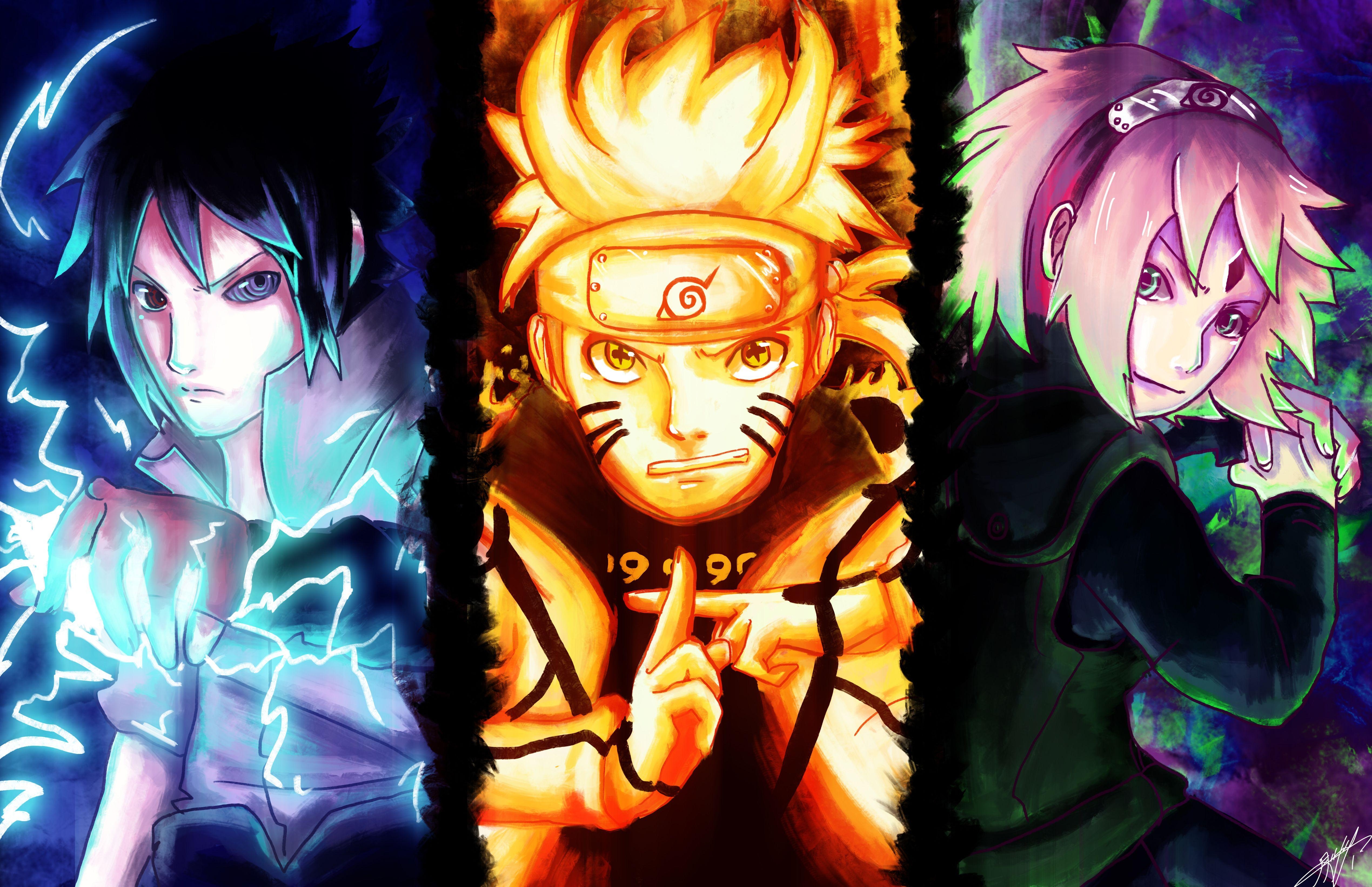 5080x3290 Team 7: Sasuke, Naruto and Sakura Computer Wallpaper, Desktop, Desktop