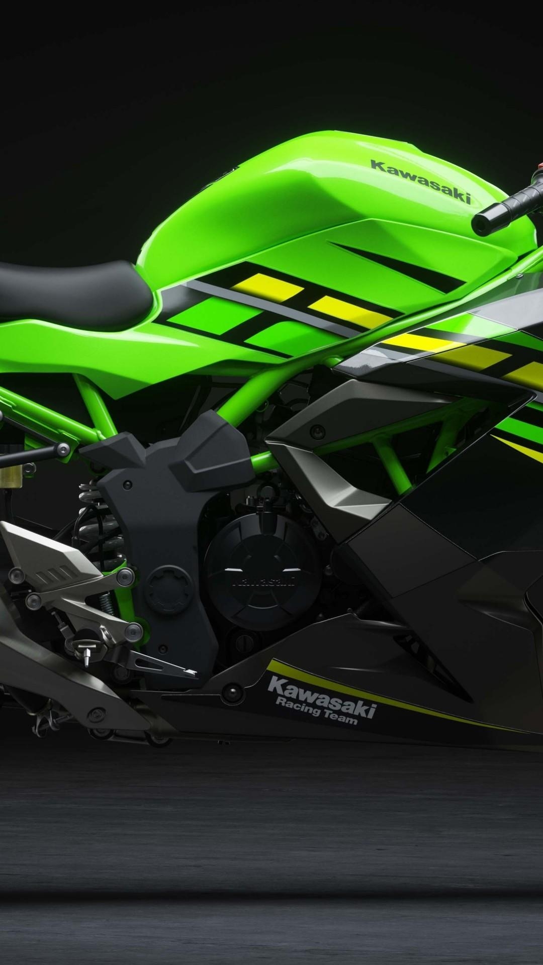 1080x1920 Download  Kawasaki Ninja Green, Motorcycle, Phone