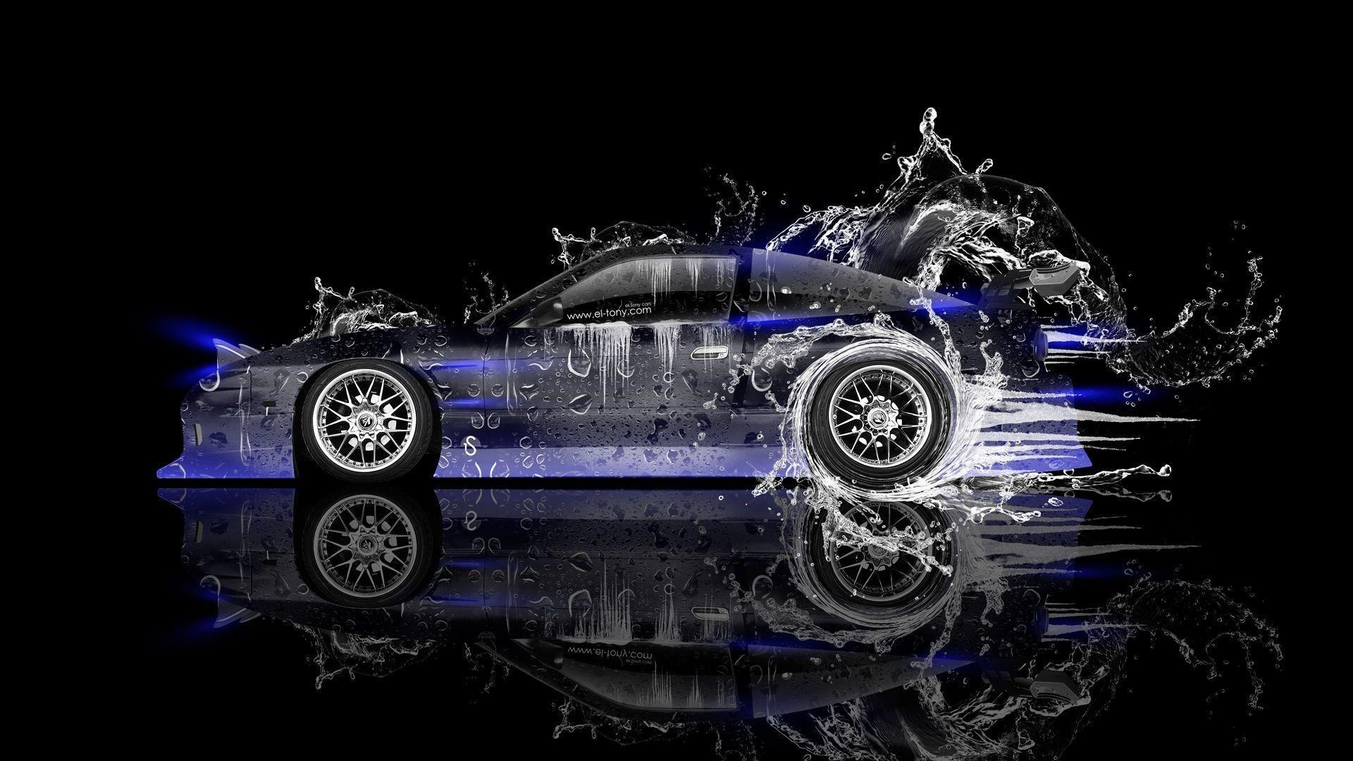 1920x1080 Nissan 180SX JDM Side Drift Water Car 2014, Desktop