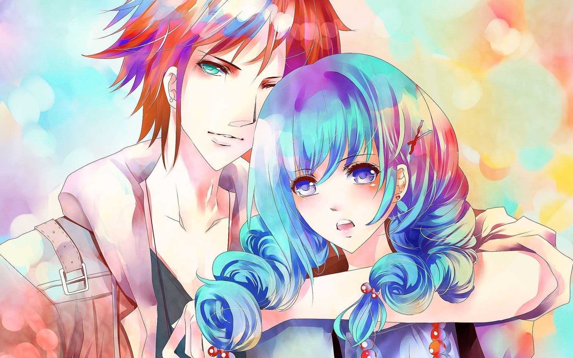 1920x1200 HD Cute Anime Couple Picture Amazing Image Background Photo, Desktop