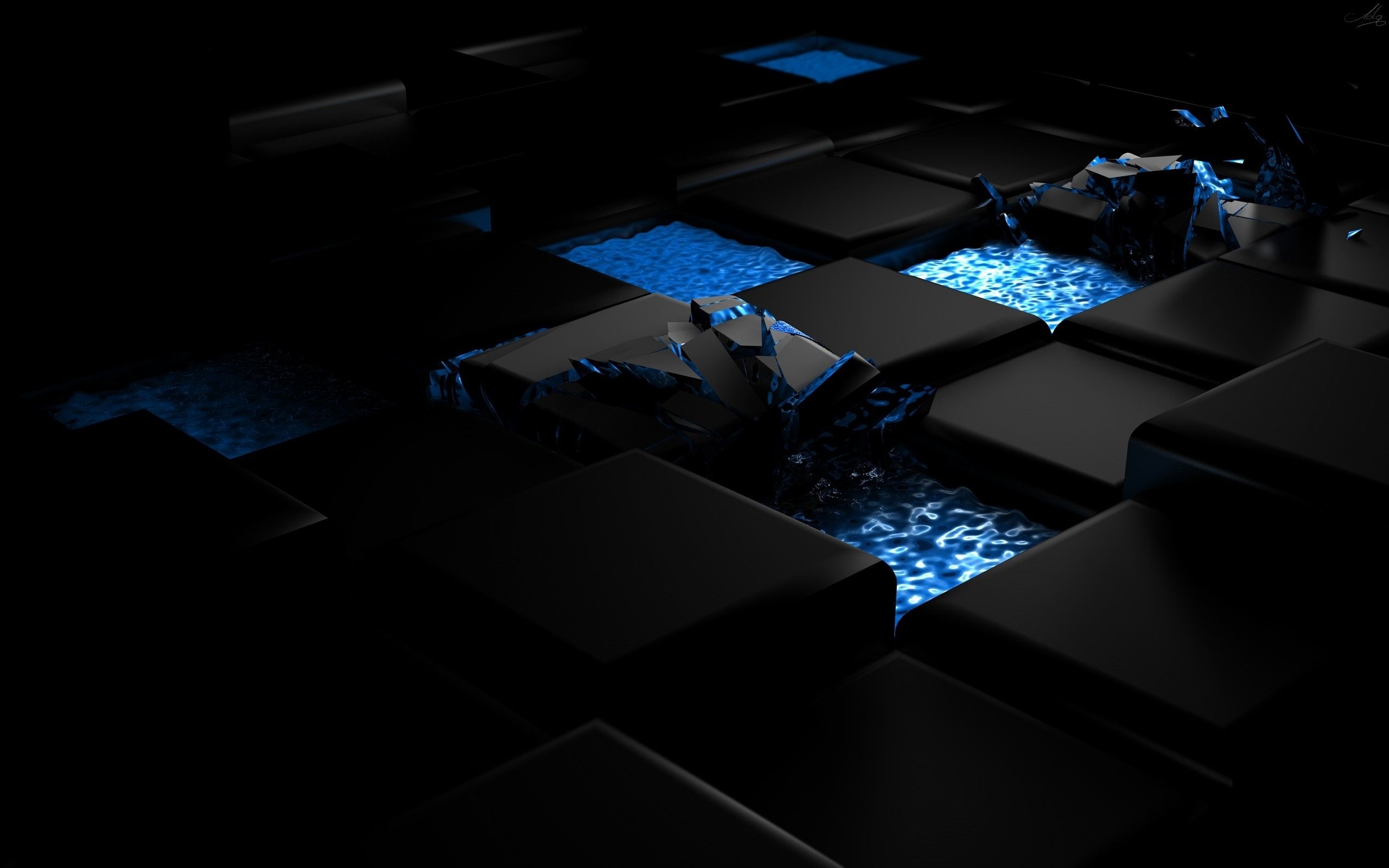 2560x1600 Blue 3D Abstract Desktop Background, Desktop