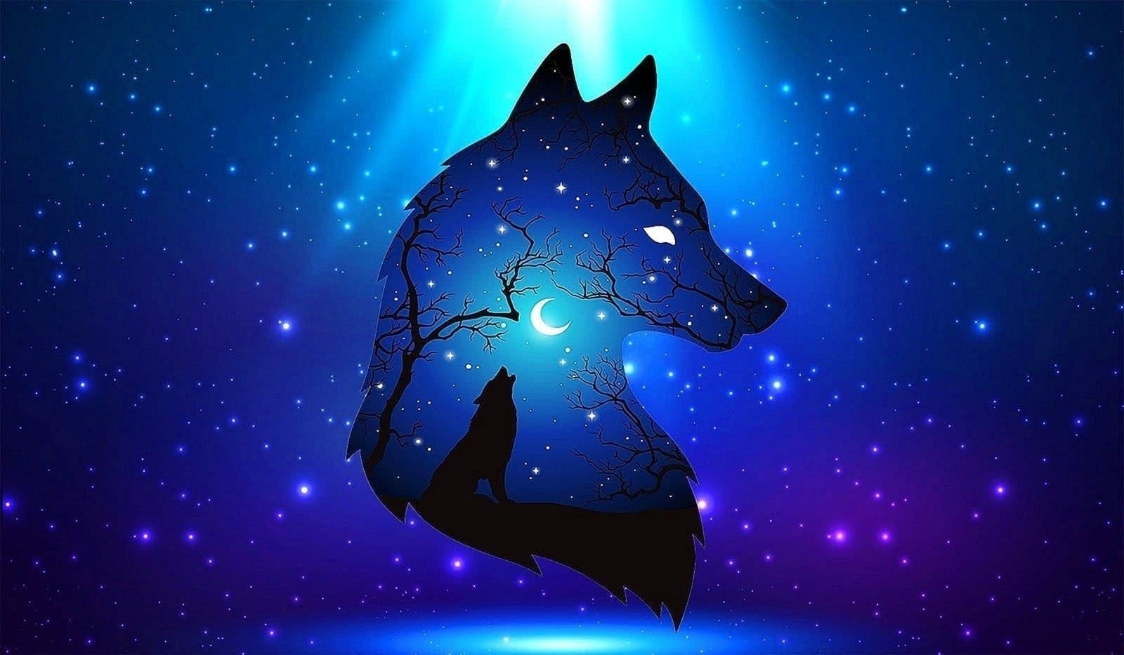 1600x940 Cool Blue Wolf Wallpaper, Desktop