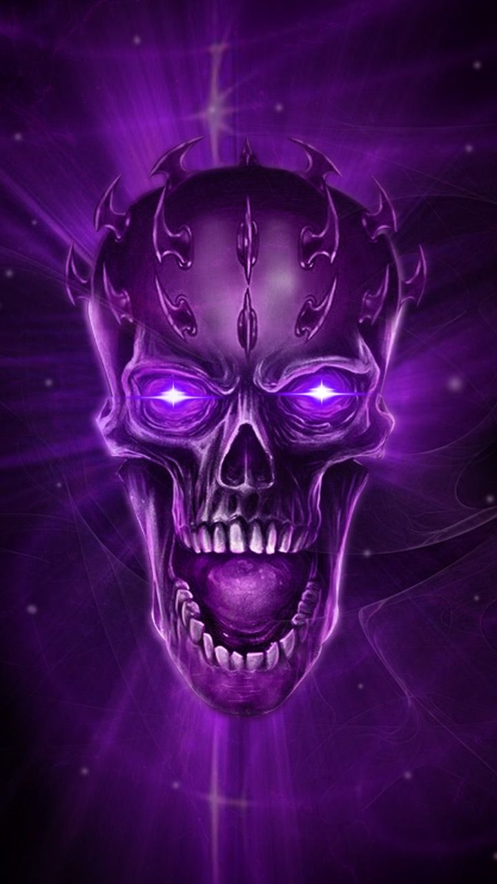 720x1280 Purple skull theme. #wallpaper. Skull wallpaper, Skull artwork, Skull art drawing, Phone