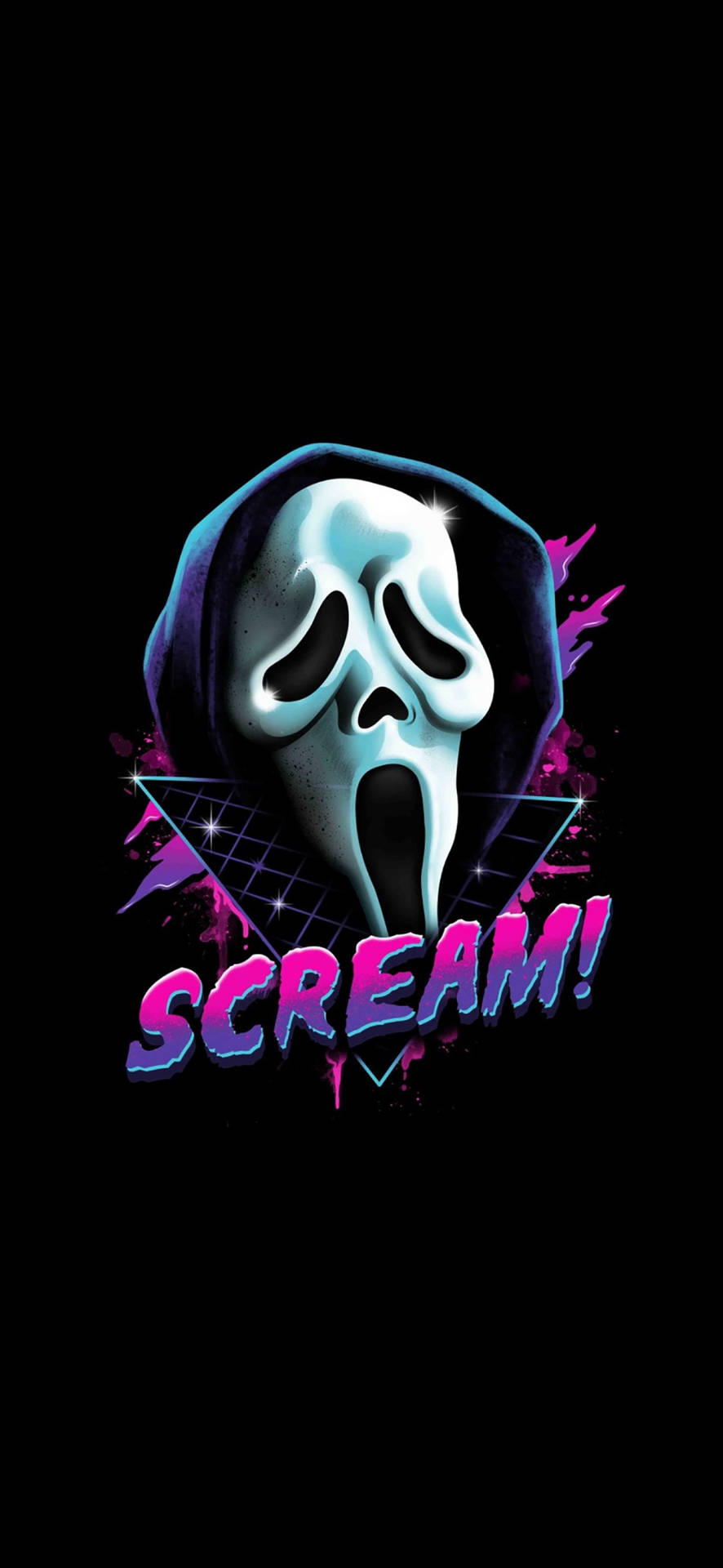 890x1920 Download Ghostface Scream Retro Art Wallpaper, Phone