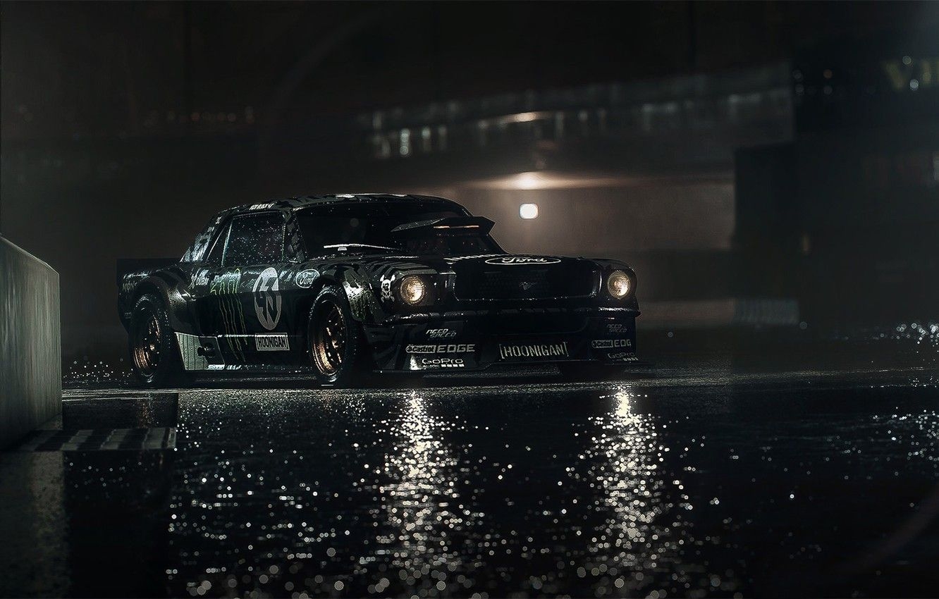 1340x850 Wallpaper Mustang, Ford, Dark, Front, RTR, Ken Block, Gymkhana, Hoonicorn, SEVEN, 845 hp image for desktop, section ford, Desktop