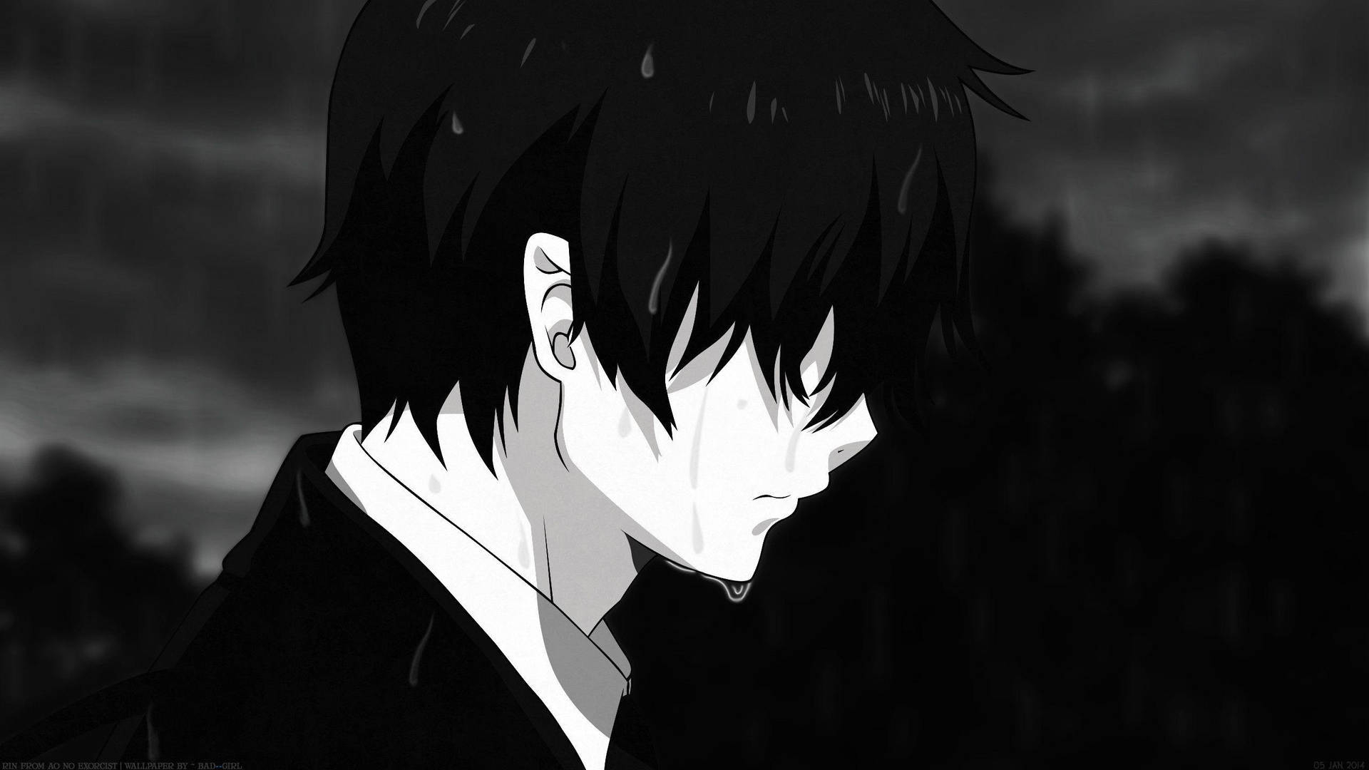 1920x1080 Download Cute Anime PFP Black And White Emo Wallpaper, Desktop