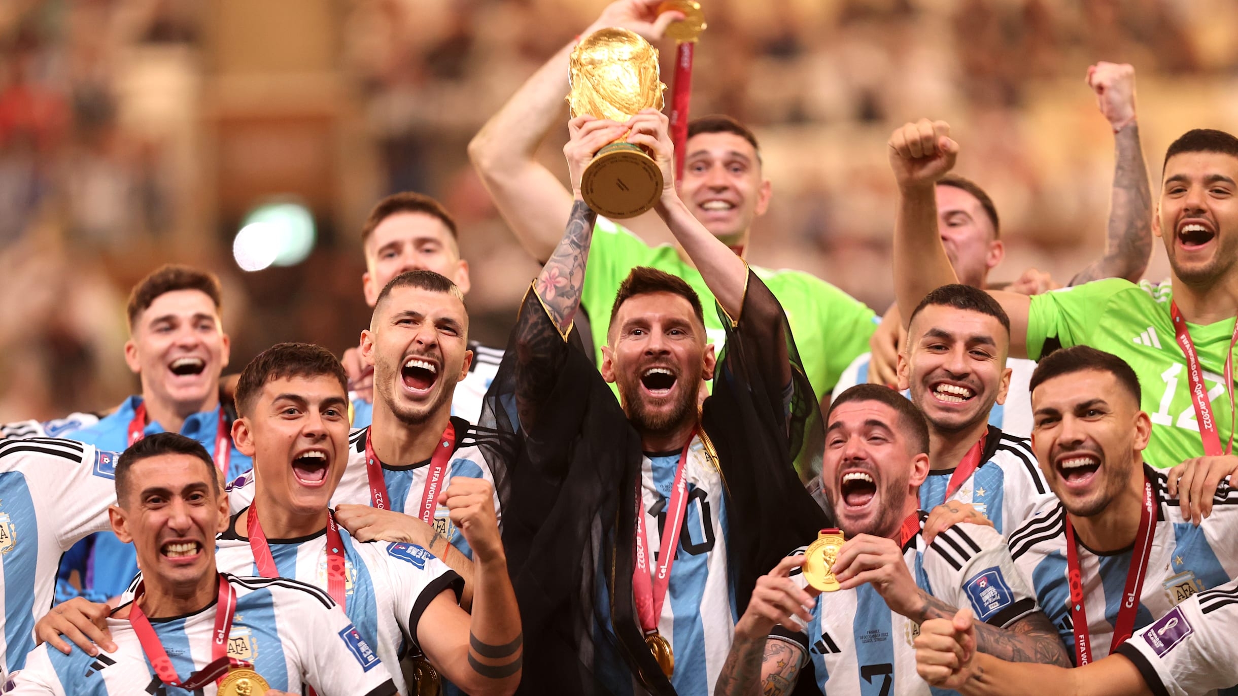 2440x1380 Lionel Messi scores twice, Argentina beat France in 2022 World Cup final in penalty drama, Desktop