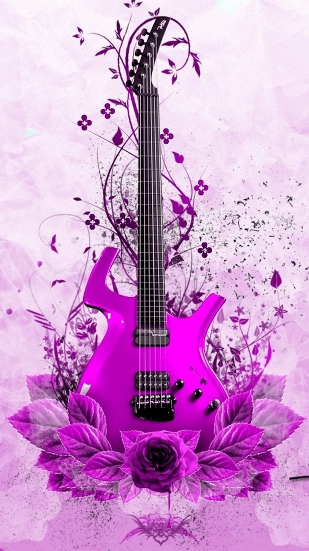 1080x1920 Abstract Music Guitar Instrument iPhone 8 Wallpaper. Pink guitar, Phone