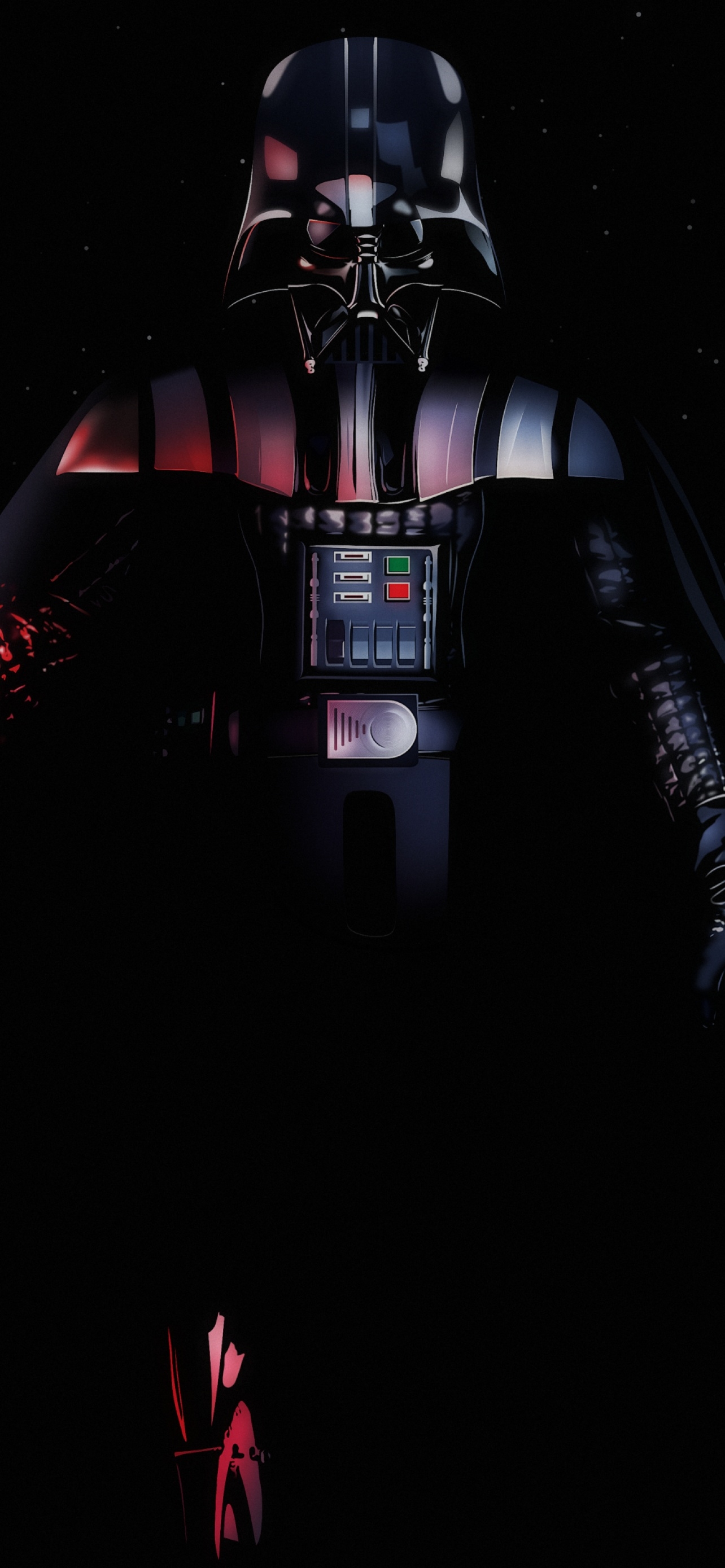 1290x2780 Darth Vader Wallpaper 4K, Black background, Star Wars, Lightsaber, AMOLED, Graphics CGI, Phone