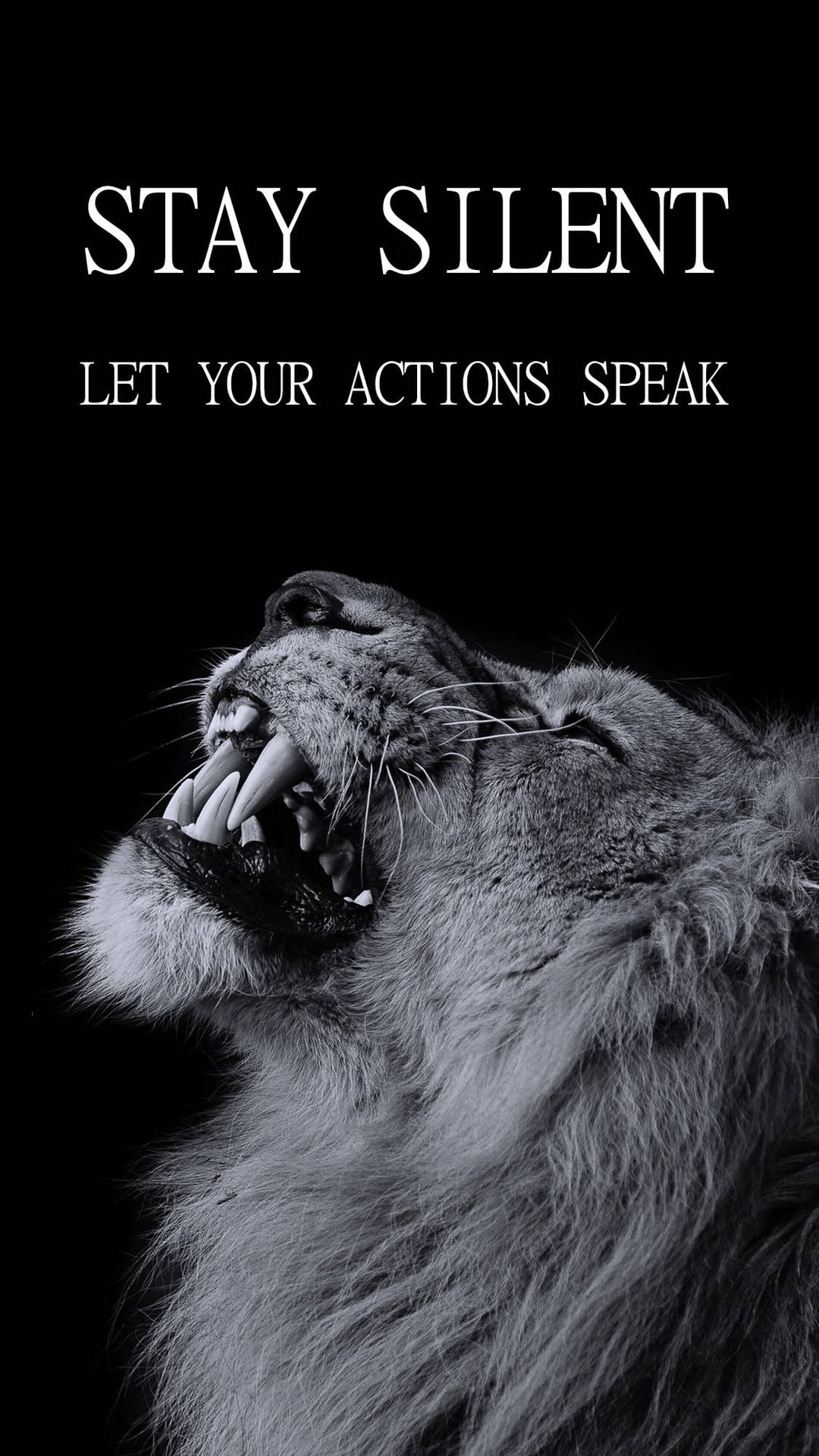 1080x1920 Download Black Motivation Silent Lion Wallpaper, Phone