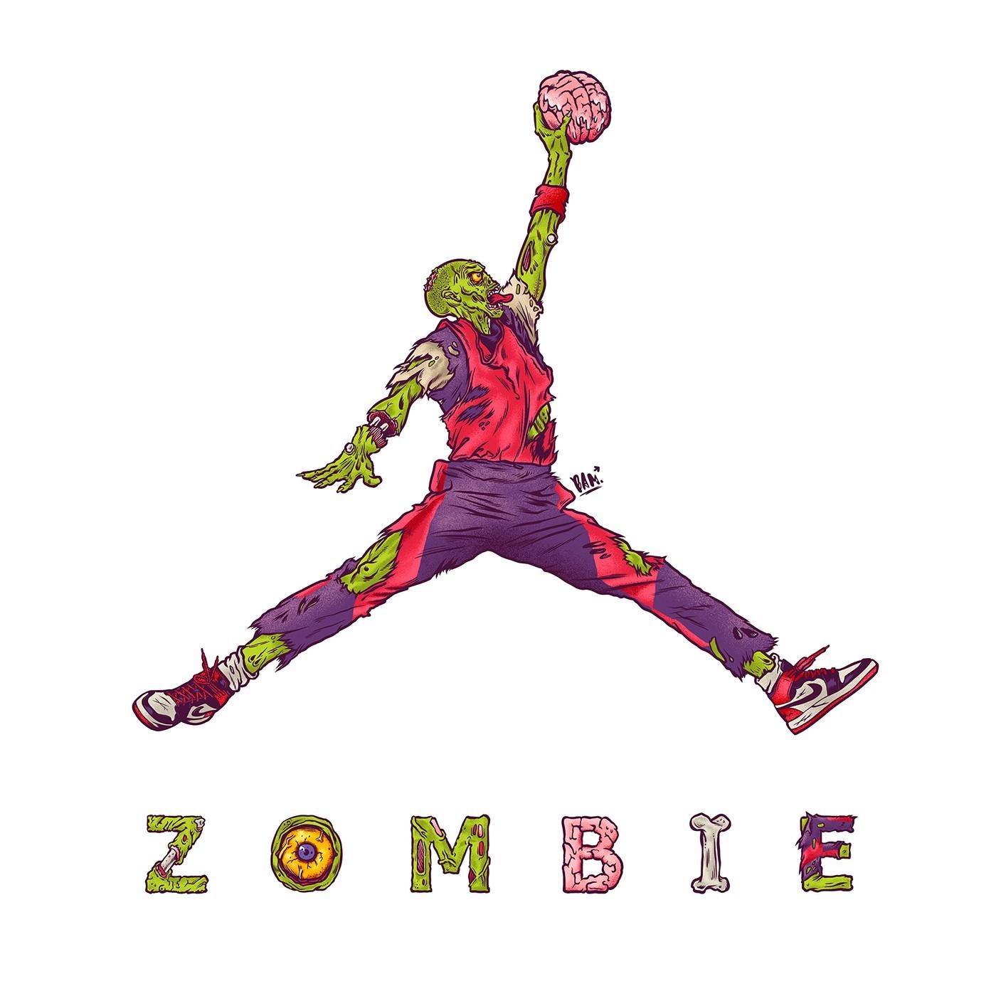 1400x1400 Air Zombie Jordan Logo HD Wallpaper Desktop Image Download, Phone