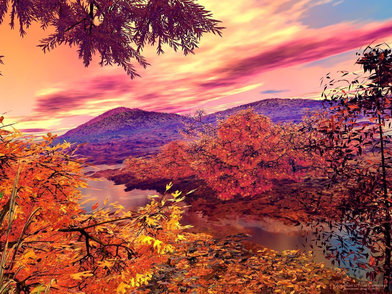 1600x1200 Beautiful autumn landscape free desktop background, Desktop