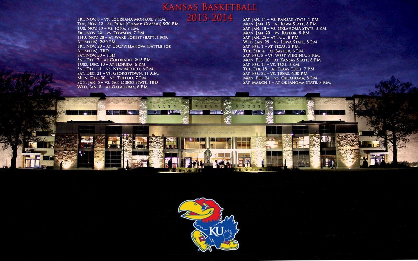 1440x900 Kansas Jayhawks Basketball Wallpaper 2013, Desktop