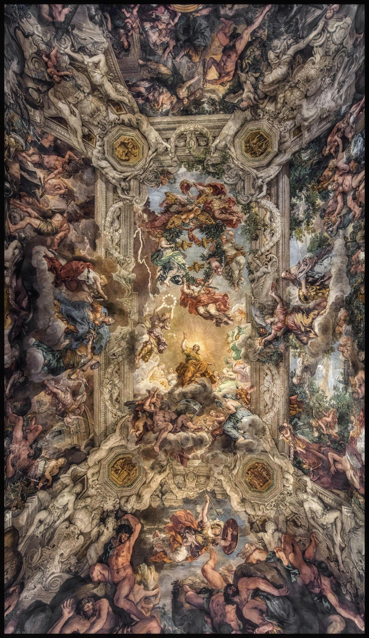 1190x2050 Il Trionfo della Divina Provvidenza. Art. Ceiling art, Phone