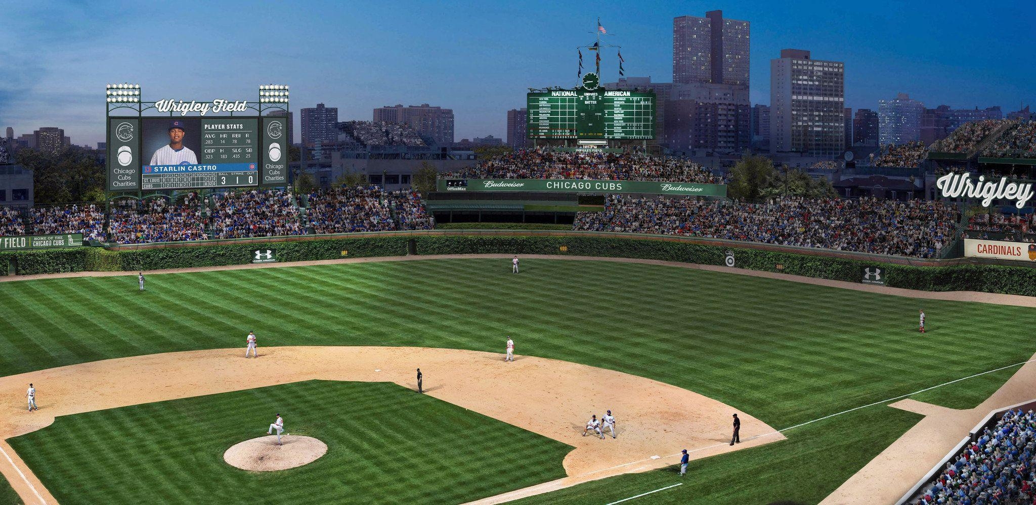 2050x1000 HD Wrigley Field wallpaper. Wrigley Field wallpaper HD, Dual Screen