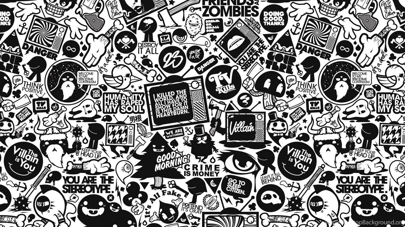 1370x770 Black And White Collage, Vector, 1920x1080 HD Wallpaper And FREE, Desktop