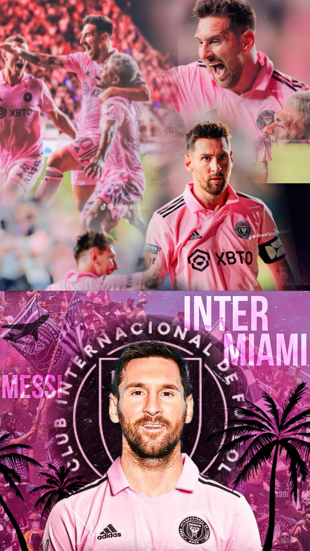 1080x1920 Lionel Messi Inter Miami iPhone 14 Wallpaper HD 2023, Phone