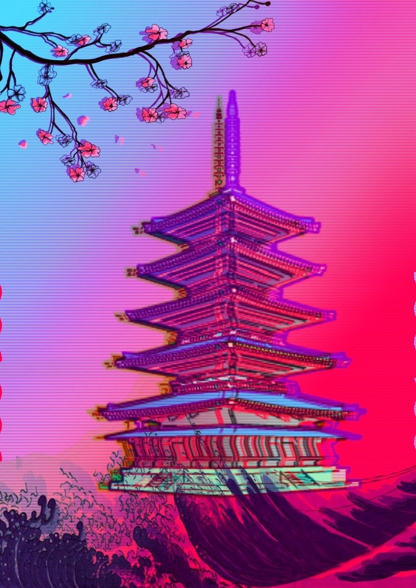 850x1200 Lilac Aesthetic Japan Wallpaper, Phone