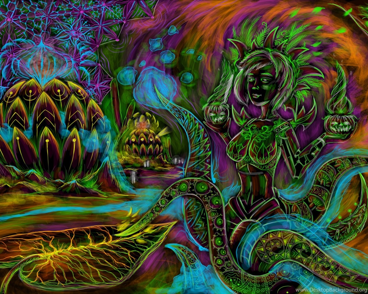 1280x1030 Trippy Mushroom Wallpaper HD Desktop Background, Desktop