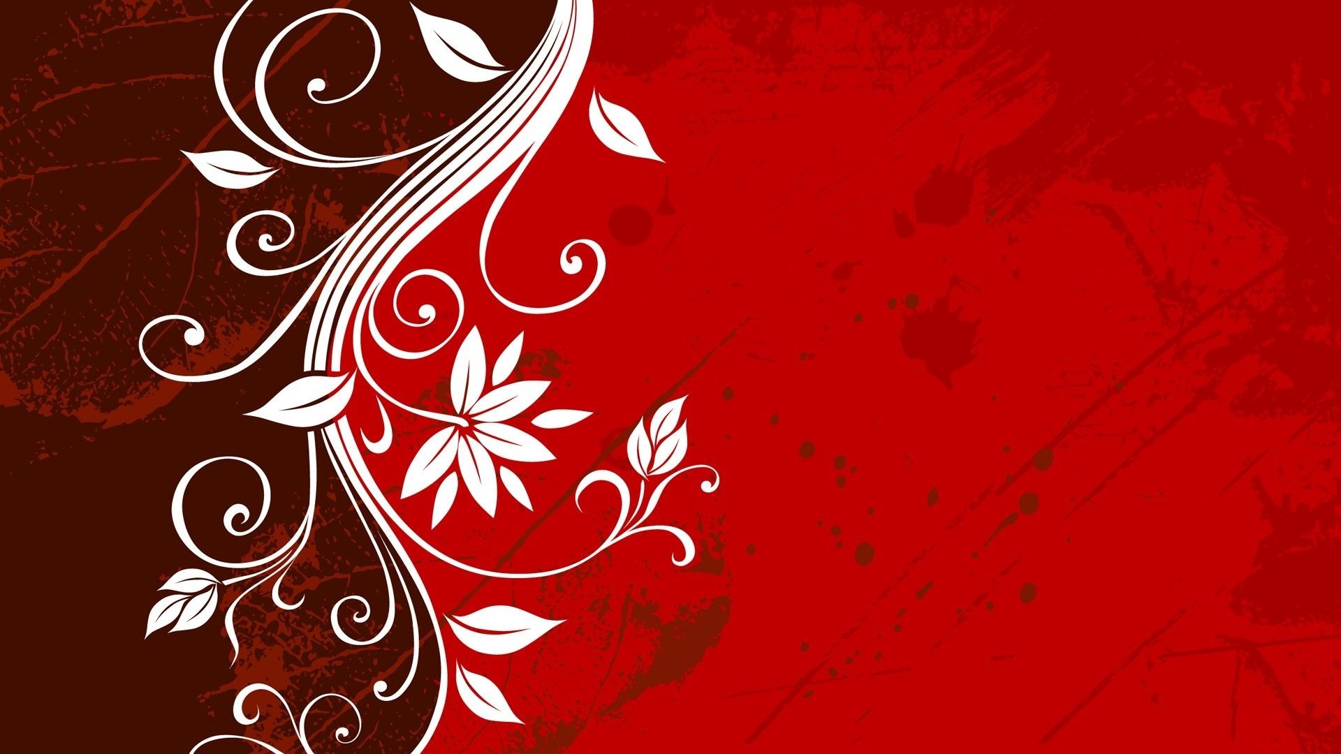 1920x1080 vector, graphics, floral, red, grunge wallpaper, Desktop