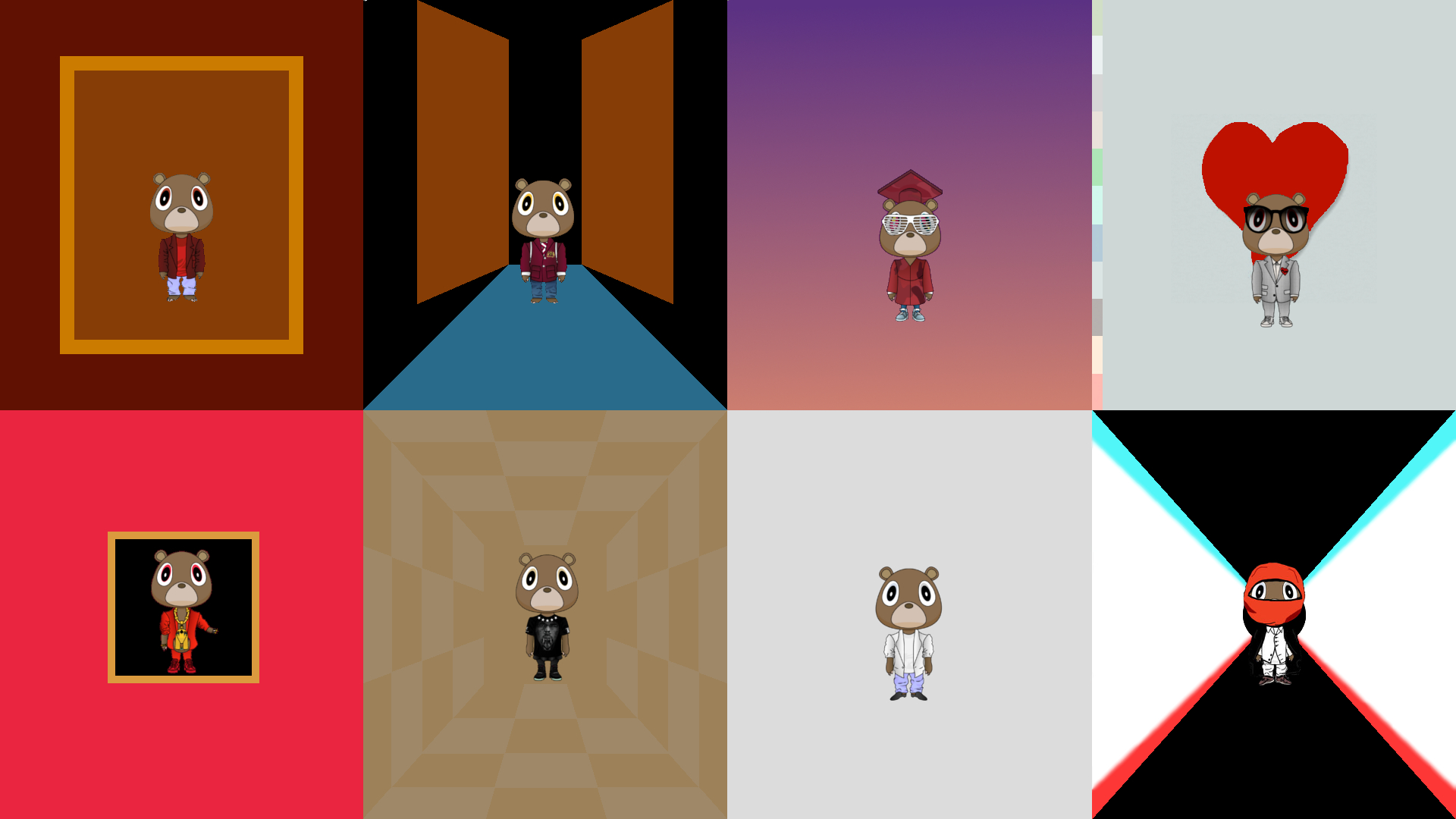 1920x1080 Kanye Bears on Minimalist Album Covers, Desktop