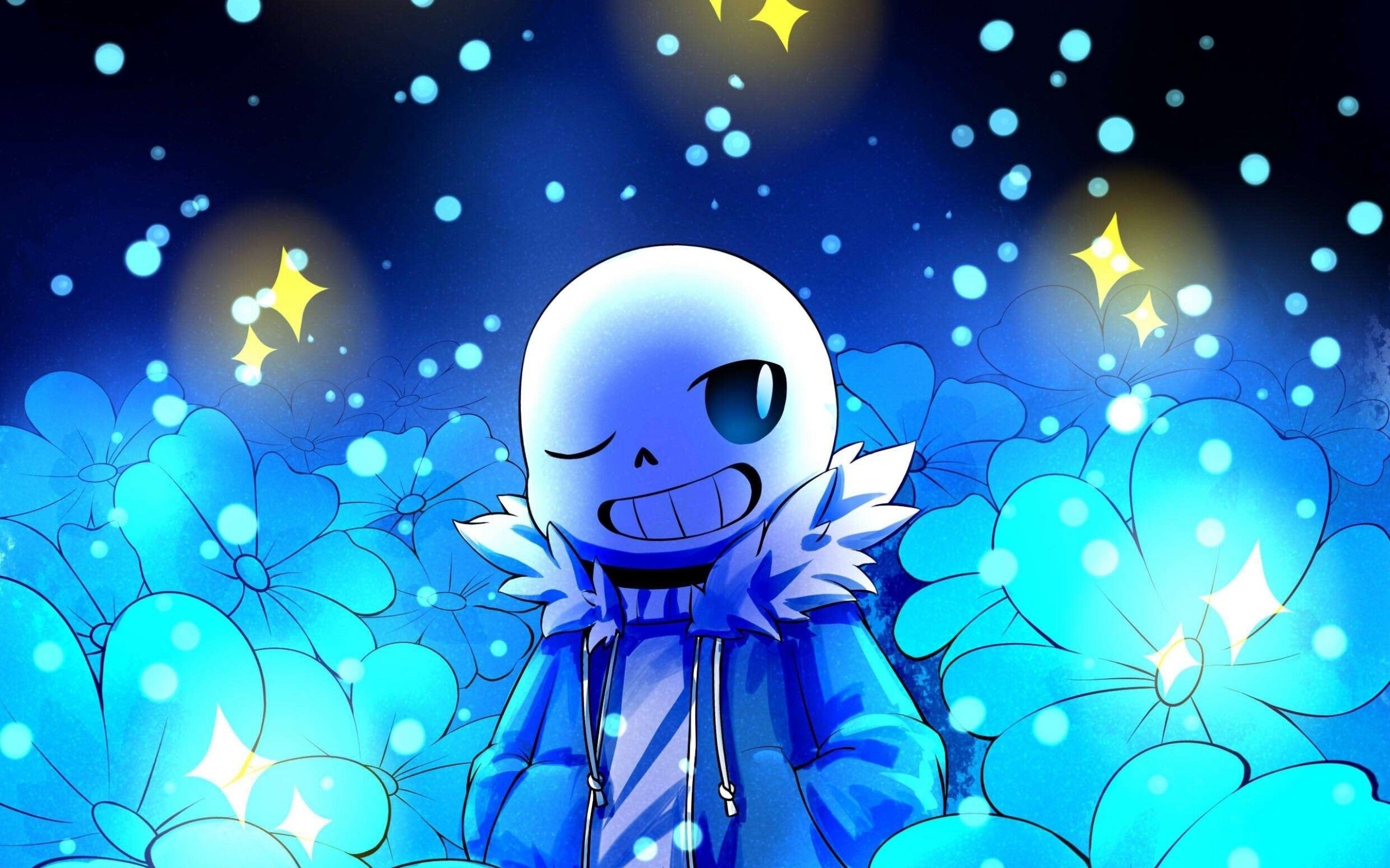 2560x1600 Download  Sans, Undertale, Wink, Stars, Smiling, Desktop