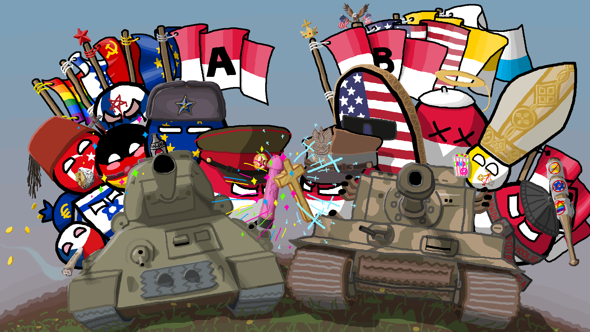 1920x1080 Polandball Wallpaper, Desktop