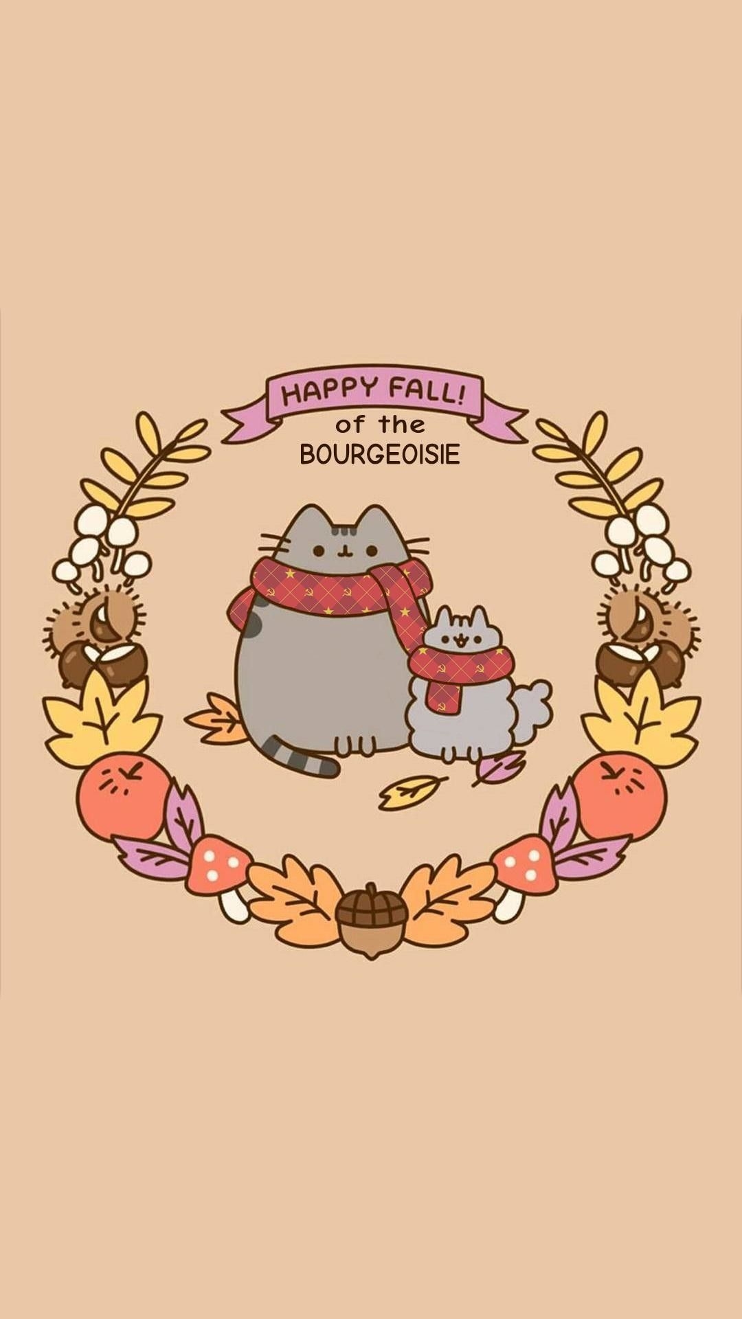 1080x1920 Pusheen Cat Halloween Wallpaper, Phone