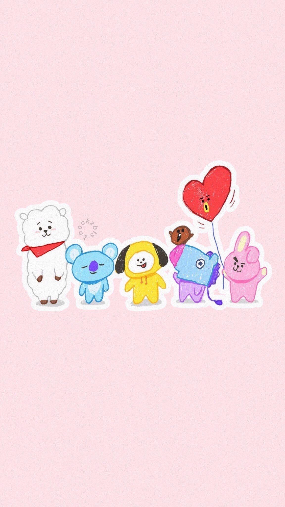 1160x2050 BT21. Wallpaper lucu, Kertas dinding, Gambar lucu, Phone