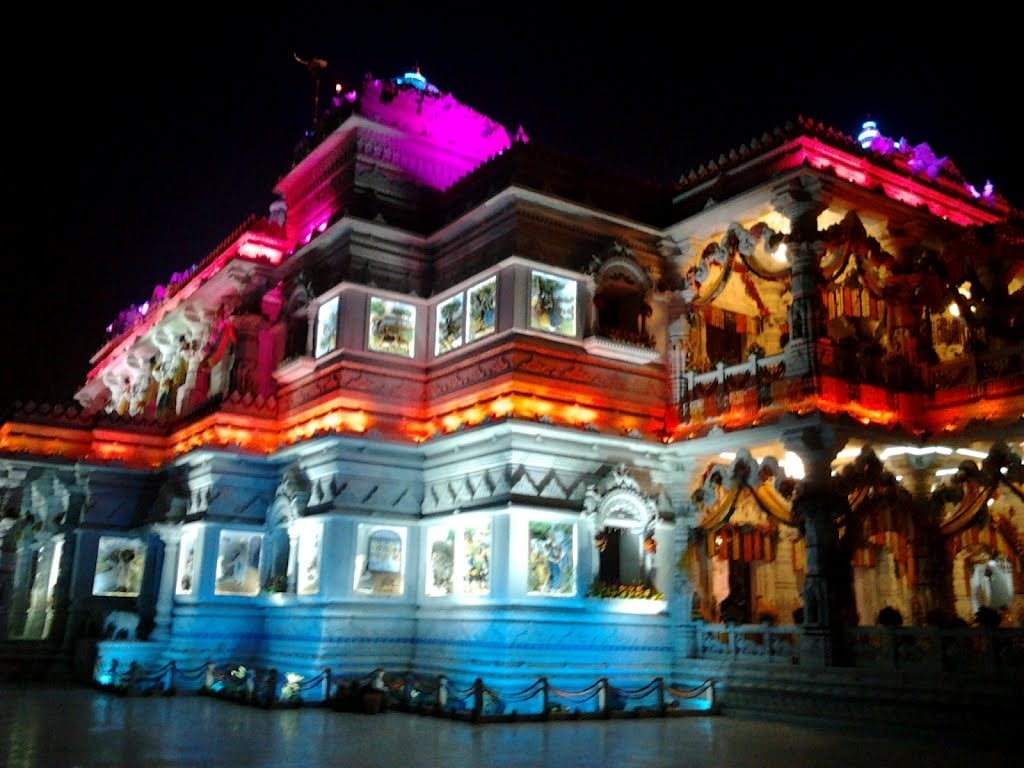 1030x770 Prem mandir vrindavan Image, Prem Mandir Night View, Picture of Prem mandir, Vrindavan. Shri Mathura Ji, Desktop