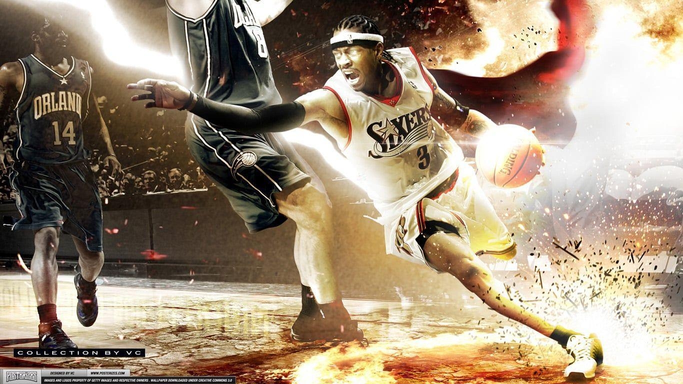 1370x770 Allen Iverson wallpaper HD free download, Desktop