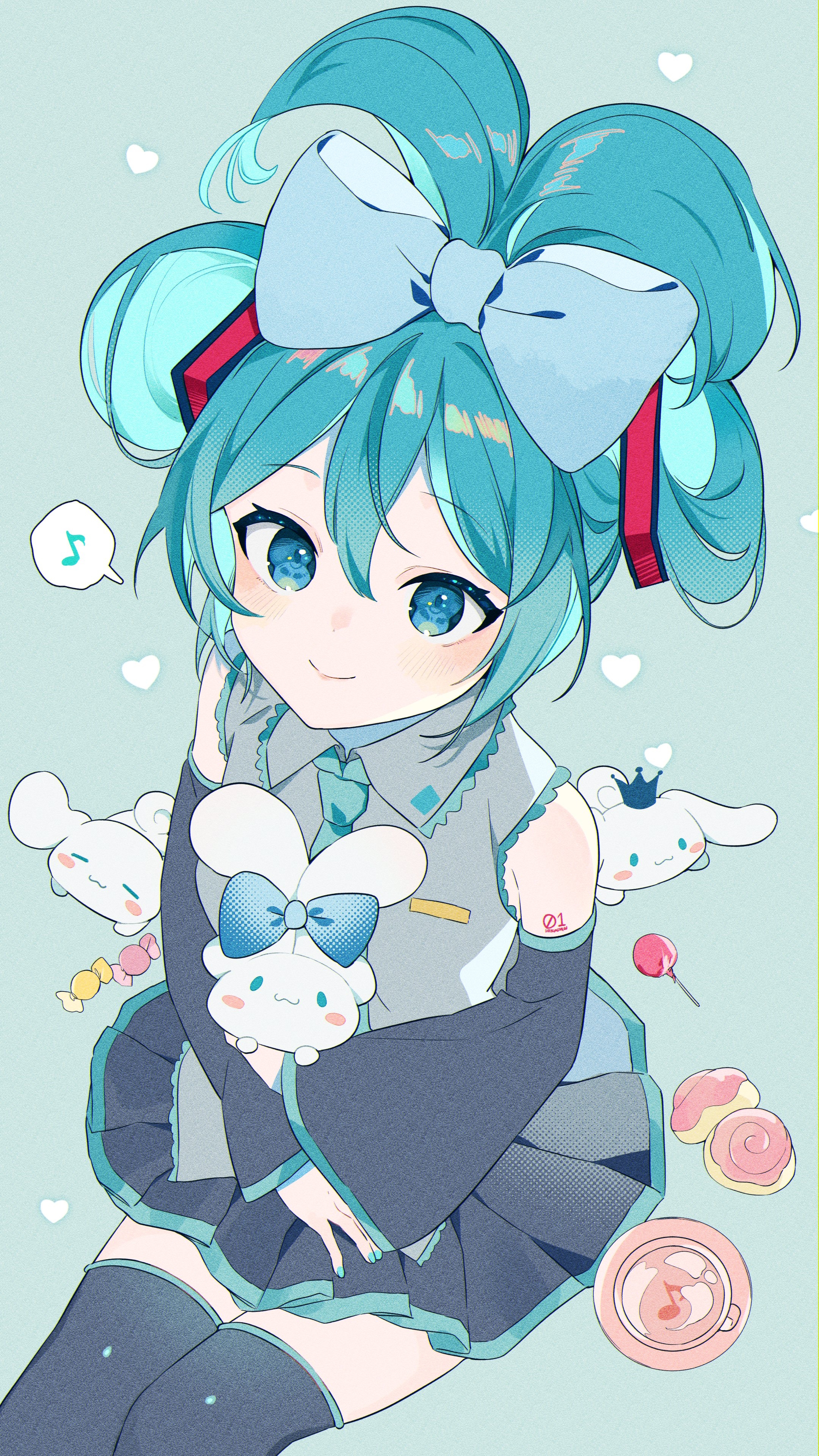 2160x3840 hatsune miku, cinnamiku, and cinnamoroll (vocaloid and 1 more) drawn, Phone