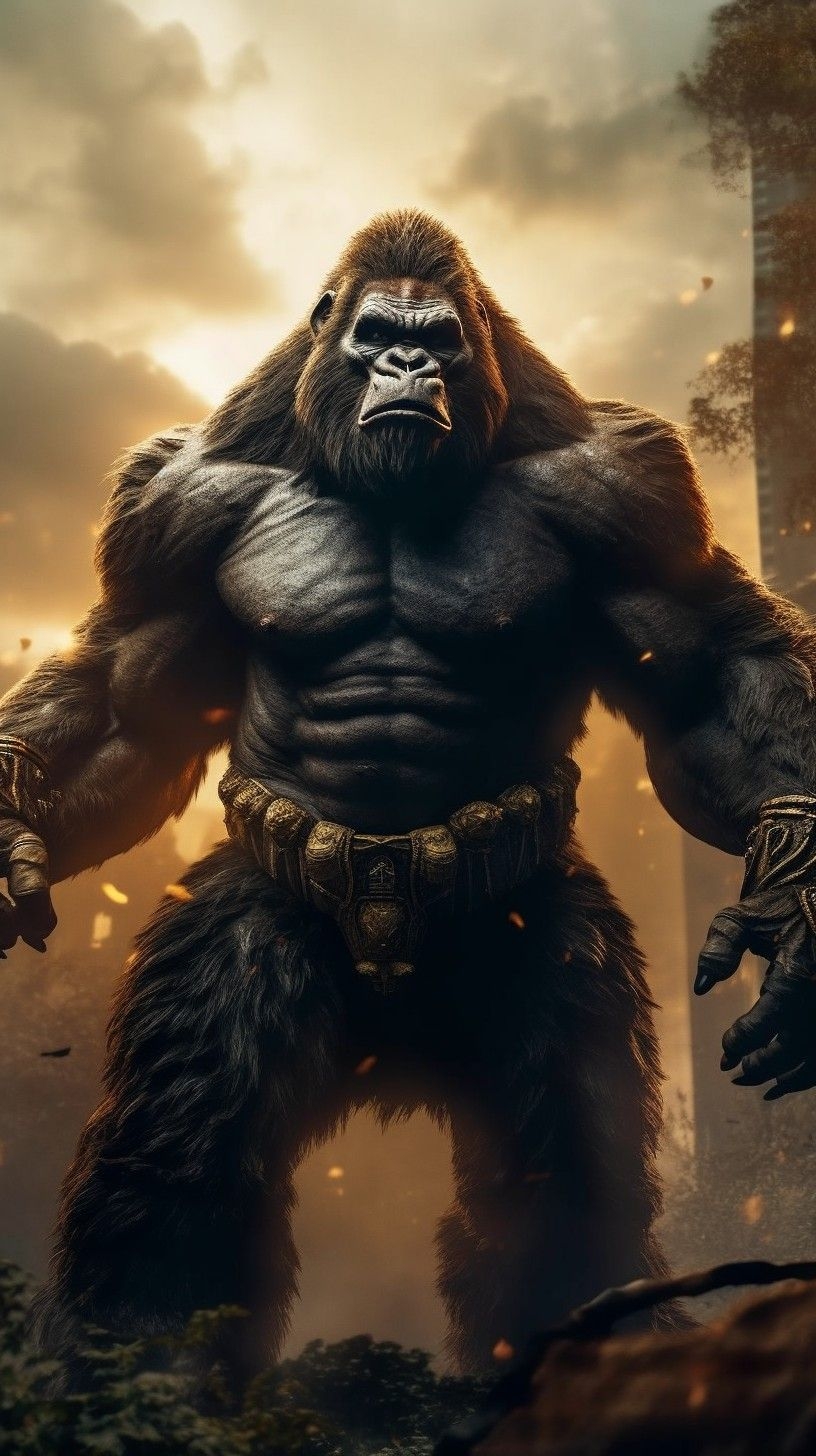 820x1460 Gorilla wallpaper, King kong art, Phone