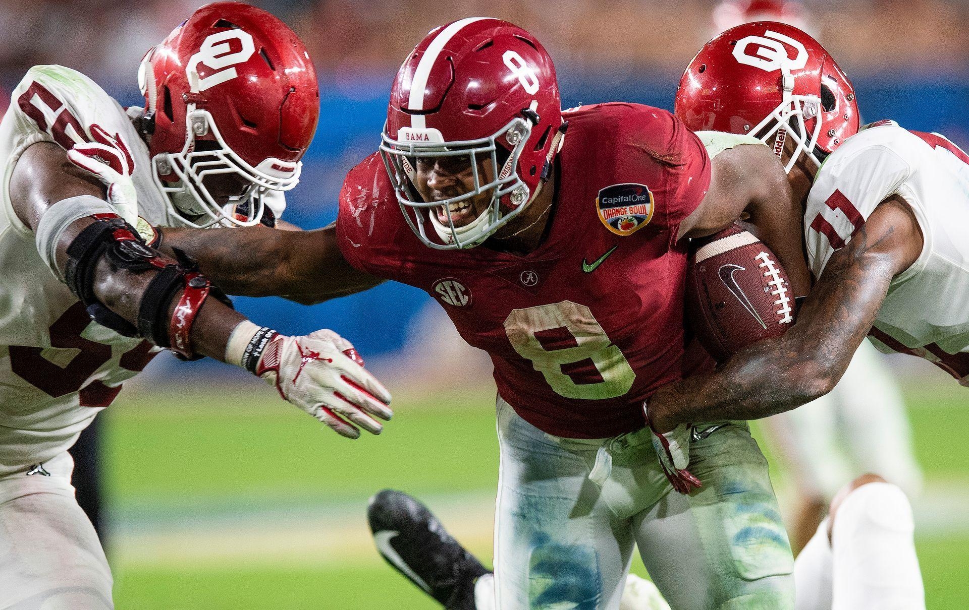 1920x1210 Alabama running back Josh Jacobs (8) carries the ball, Desktop