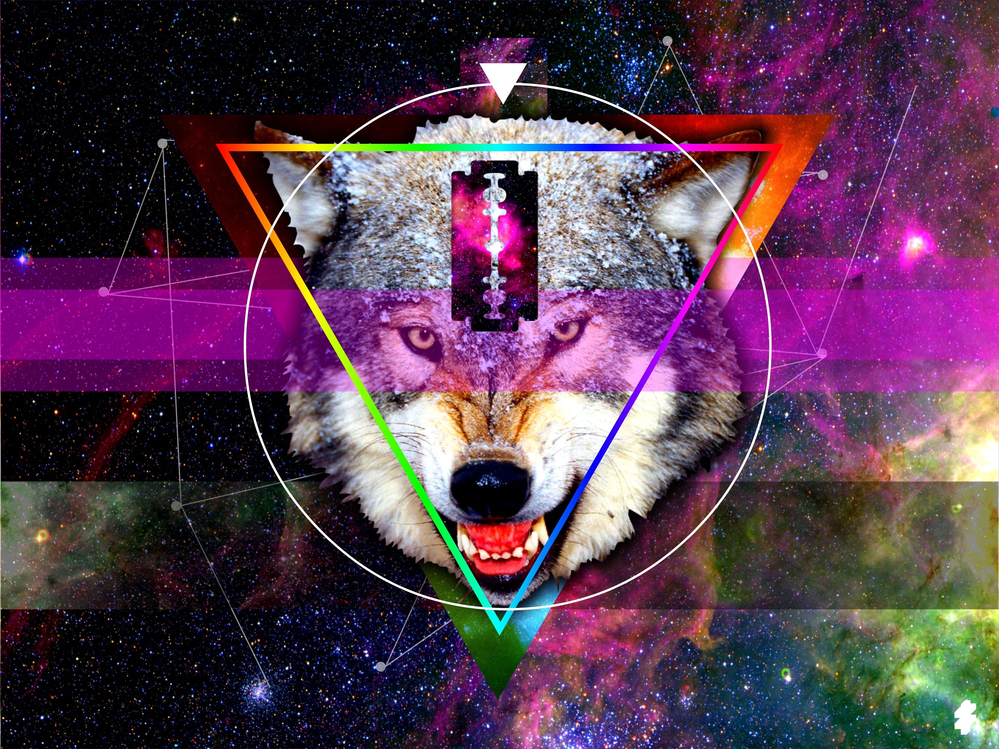 3340x2500 Trippy Wolf Wallpaper, Desktop