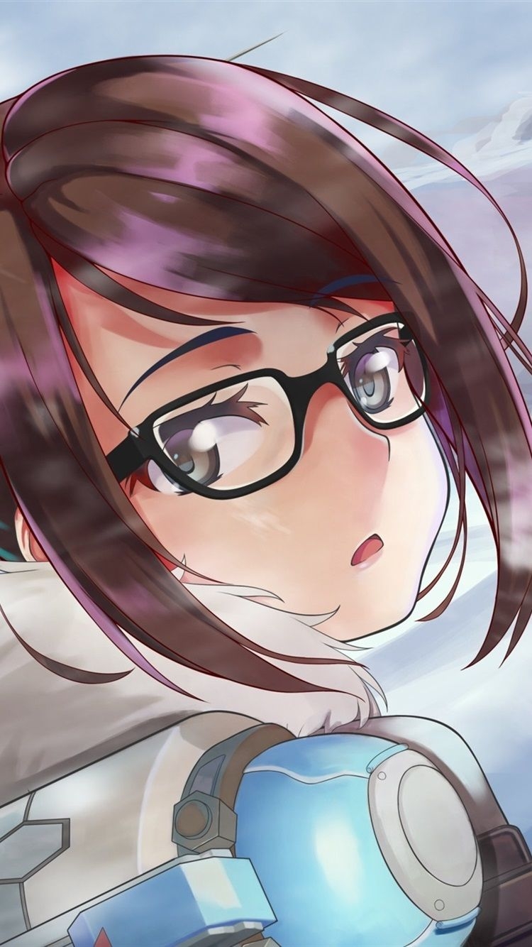 750x1340 Overwatch, Mei, Girl Look Back, Glasses  IPhone 8 7 6 6S, Phone