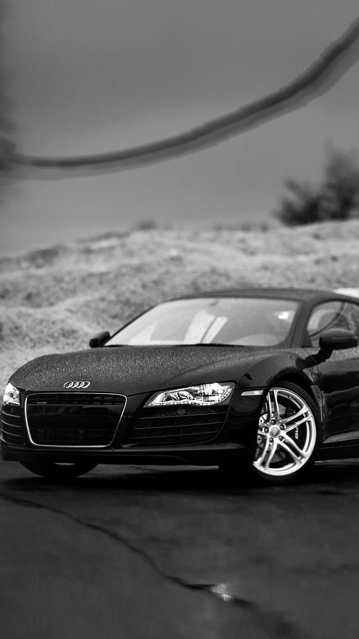 1250x2210 iPhone X wallpaper. audi car rain illustration art bw dark, Phone